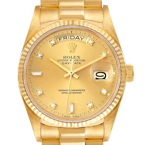 rolex yellow gold president|Rolex gold presidential watch price.